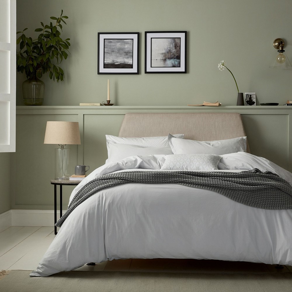 Calm Plain Cotton Bedding in Cloud Grey